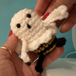 Boo-Bee, the little ghostly bee!  Instant PDF Pattern Download